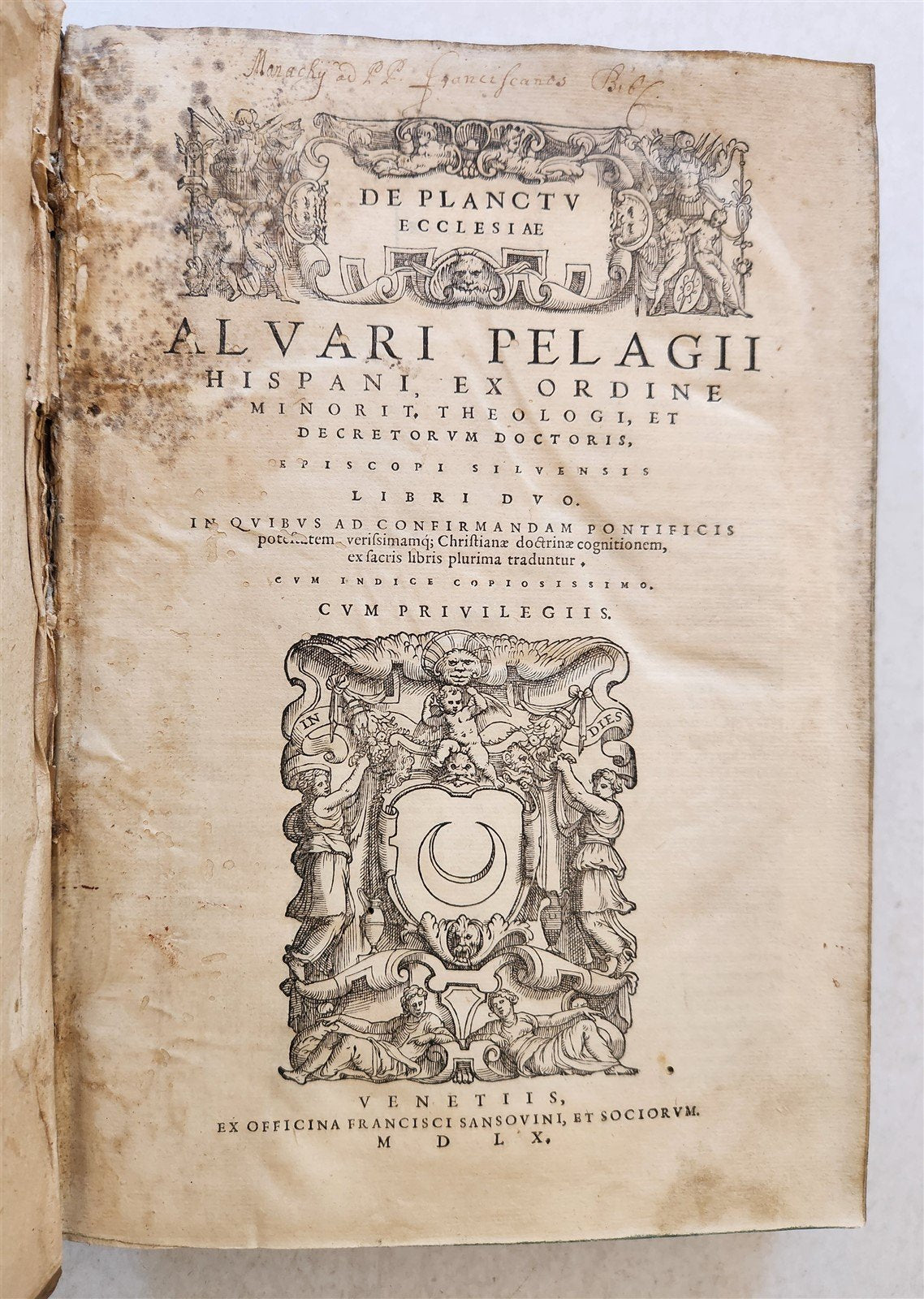1560 CANON LAW WORK by GALICIAN LAWYER ALVARO PELAYO antique PIGSKIN BOUND FOLIO