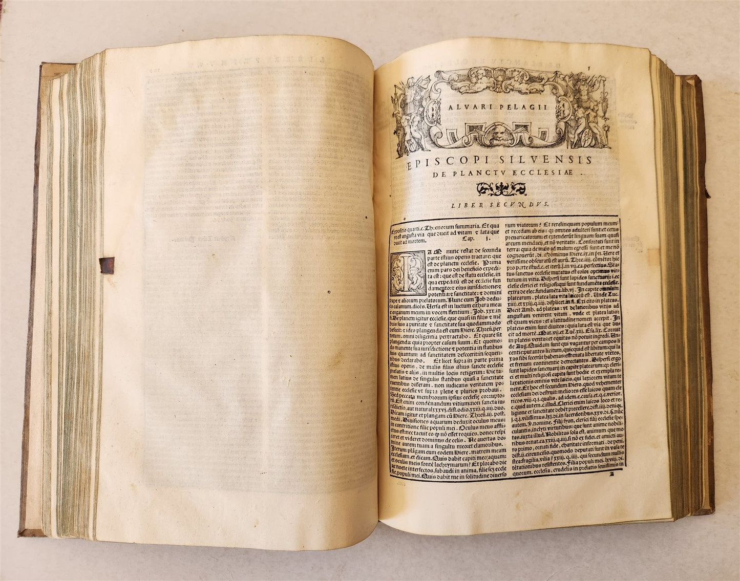 1560 CANON LAW WORK by GALICIAN LAWYER ALVARO PELAYO antique PIGSKIN BOUND FOLIO