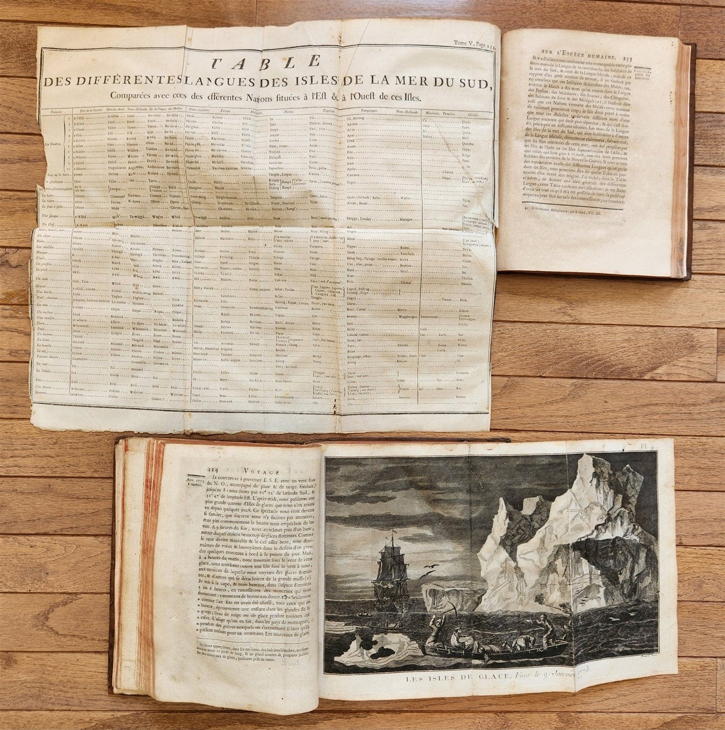 1778 CAPTAIN COOK SECOND VOYAGE 5 VOLUMES antique ILLUSTRATED w/66 PLATES French