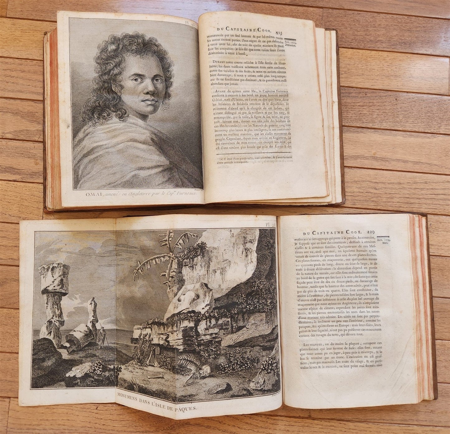 1778 CAPTAIN COOK SECOND VOYAGE 5 VOLUMES antique ILLUSTRATED w/66 PLATES French