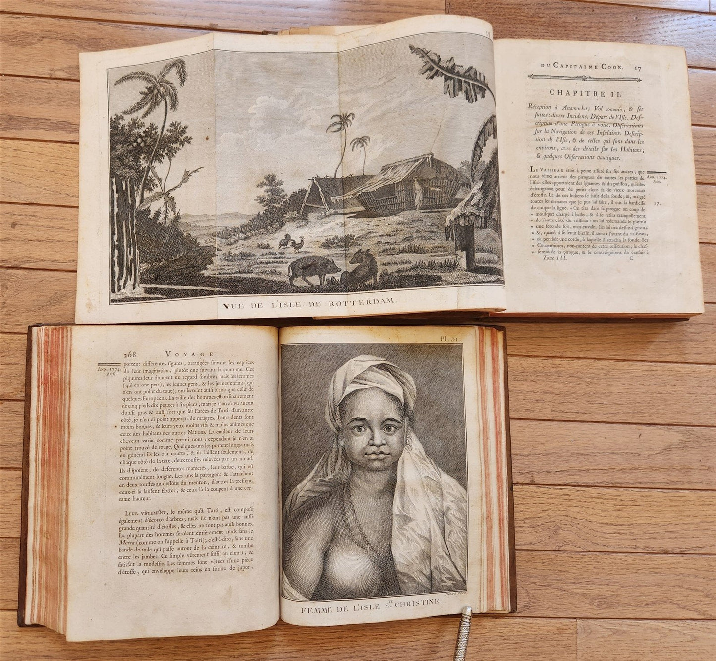 1778 CAPTAIN COOK SECOND VOYAGE 5 VOLUMES antique ILLUSTRATED w/66 PLATES French