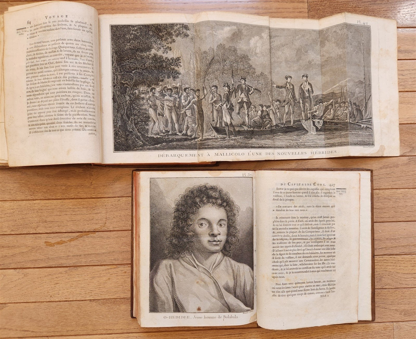 1778 CAPTAIN COOK SECOND VOYAGE 5 VOLUMES antique ILLUSTRATED w/66 PLATES French