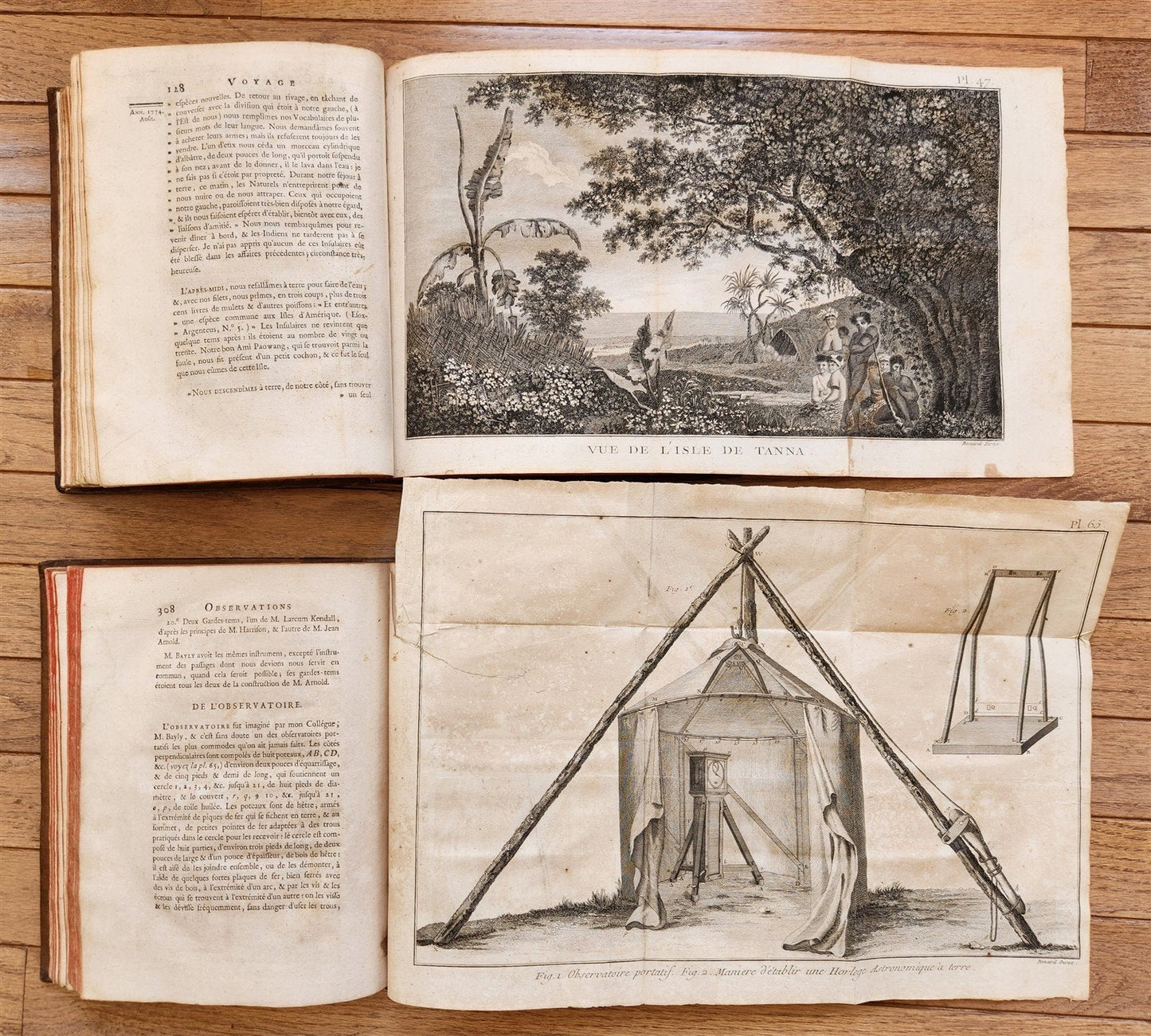 1778 CAPTAIN COOK SECOND VOYAGE 5 VOLUMES antique ILLUSTRATED w/66 PLATES French