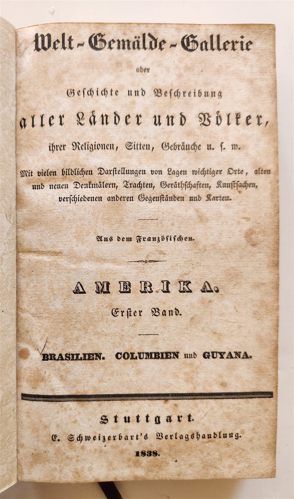 1838 BRAZIL antique ILLUSTRATED in GERMAN