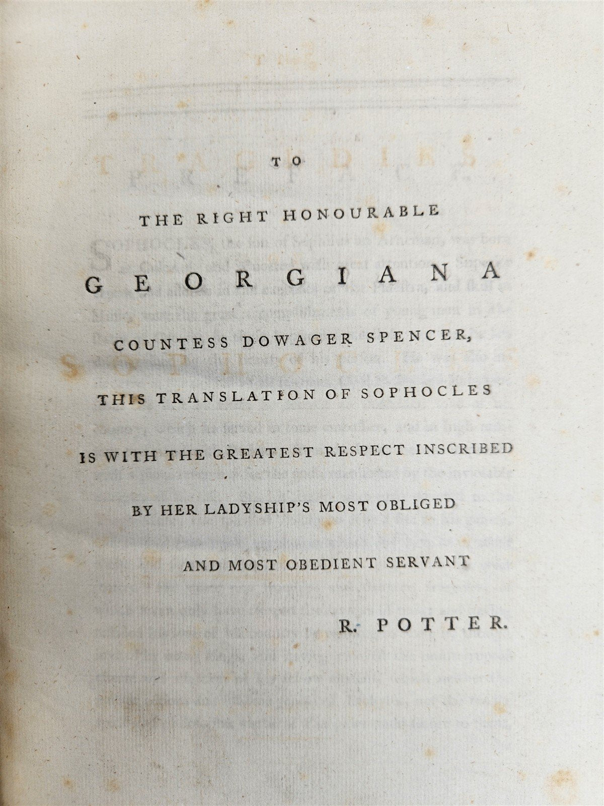 1788 TRAGEDIES of SOPHOCLES antique in ENGLISH