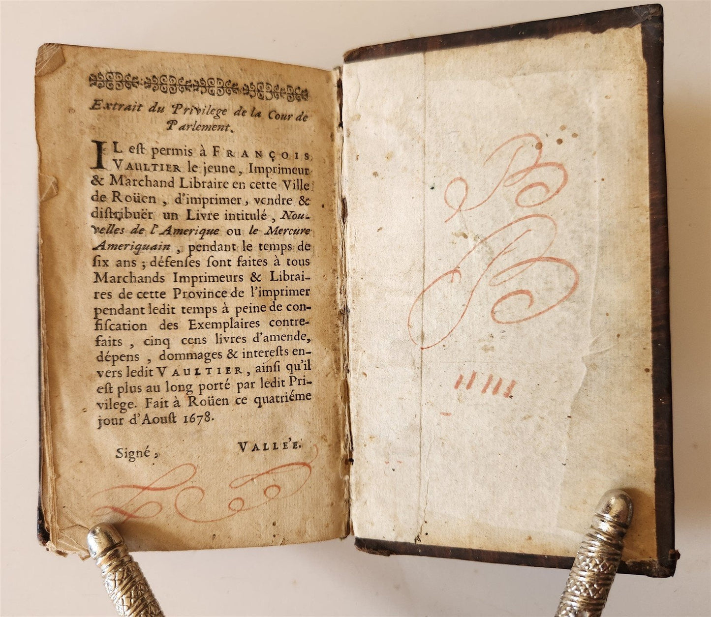 1678 PIRACY BOOK Pirate Alexandre EXQUEMALIN antique Nouvelles de l'Amerique