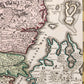 1710 DENMARK antique MAP IUTIAE Tabula Generalis by JOHANN HOMANN