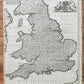 1688 antique MAP of ENGLAND & WALES by FREDERICK DE WIT antique AUTHENTIC