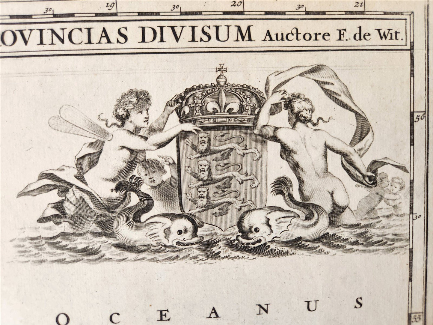 1688 antique MAP of ENGLAND & WALES by FREDERICK DE WIT antique AUTHENTIC