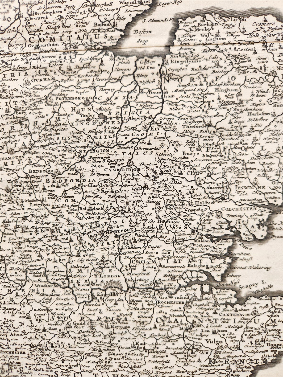 1688 antique MAP of ENGLAND & WALES by FREDERICK DE WIT antique AUTHENTIC