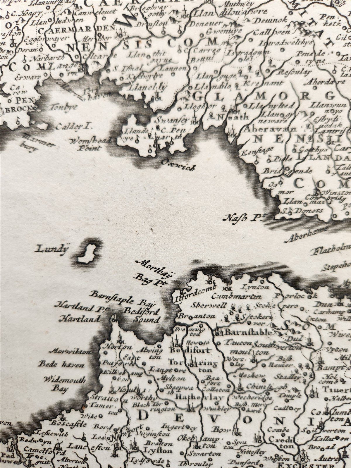 1688 antique MAP of ENGLAND & WALES by FREDERICK DE WIT antique AUTHENTIC