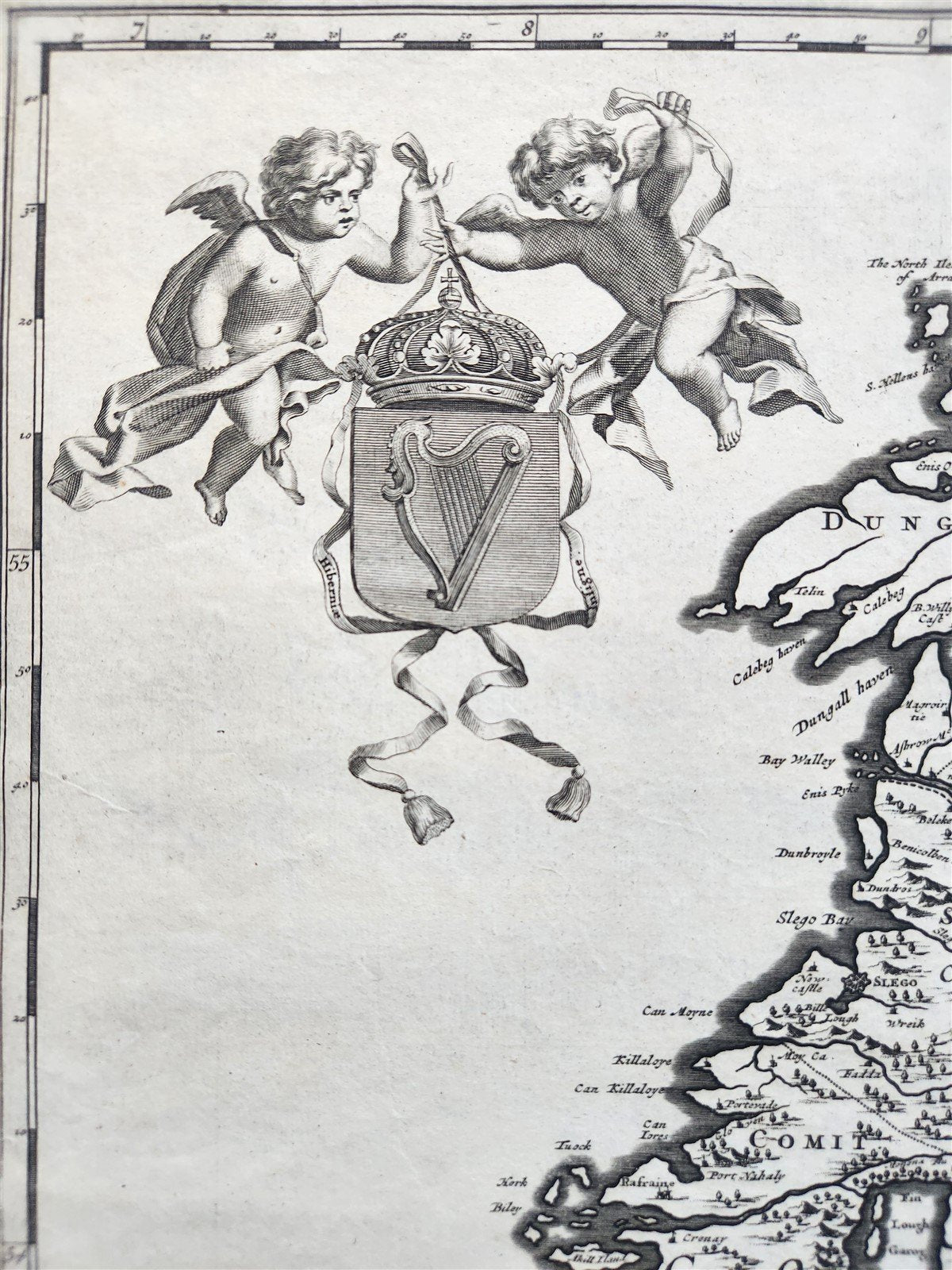 1682 antique MAP of IRELAND FREDERICK DE WIT antique AUTHENTIC REGNUM HIBERNIA