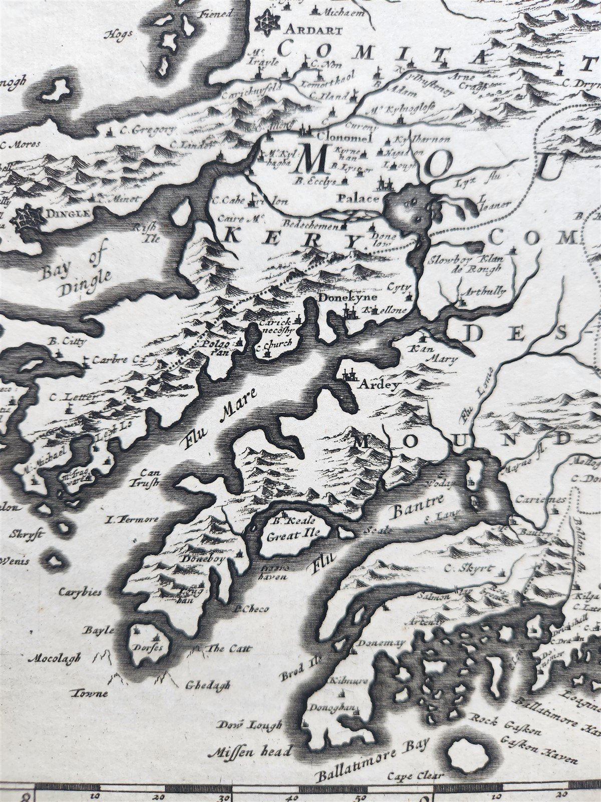 1682 antique MAP of IRELAND FREDERICK DE WIT antique AUTHENTIC REGNUM HIBERNIA