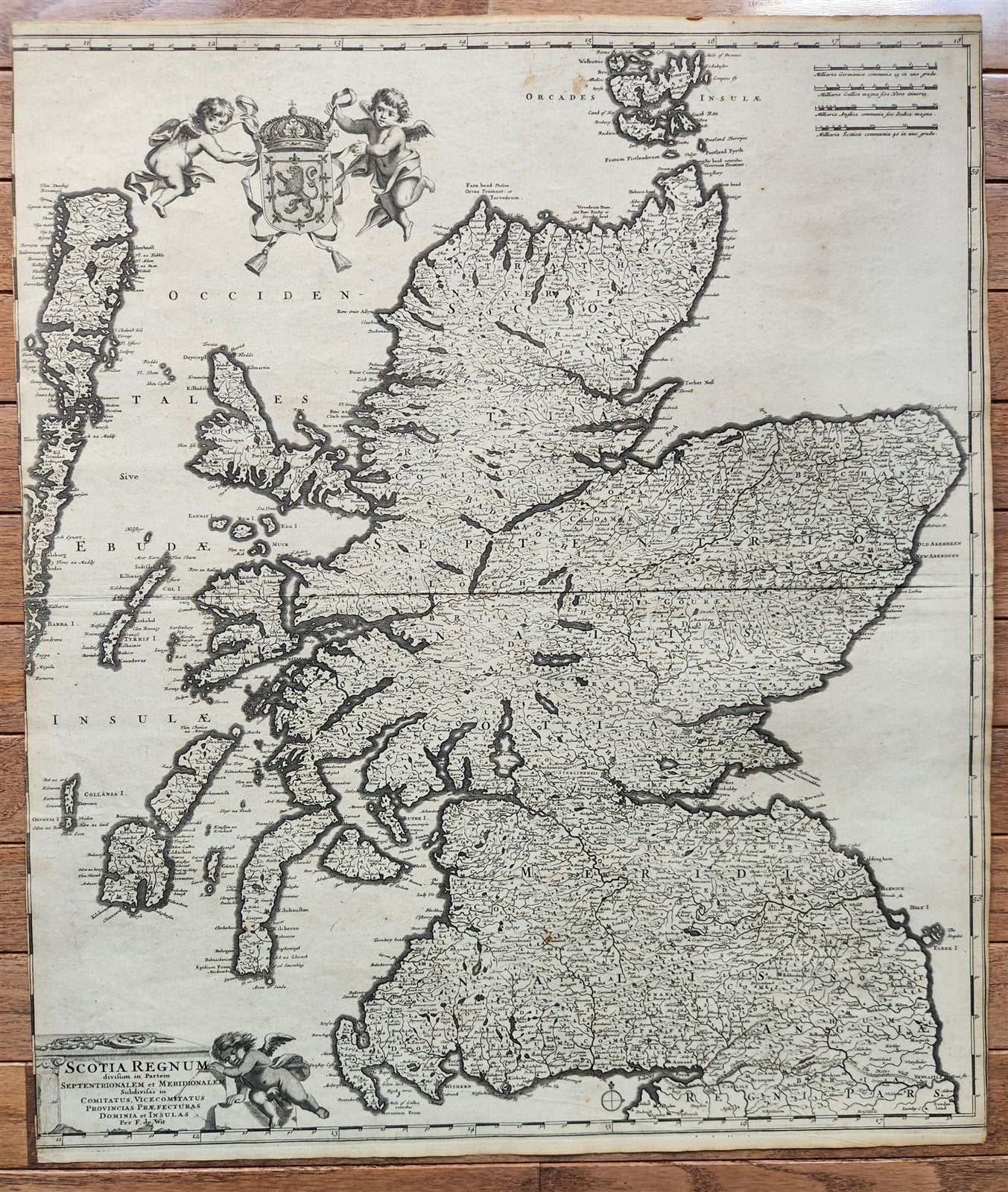 1682 antique MAP of SCOTLAND FREDERICK DE WIT antique AUTHENTIC SCOTIA REGNUM