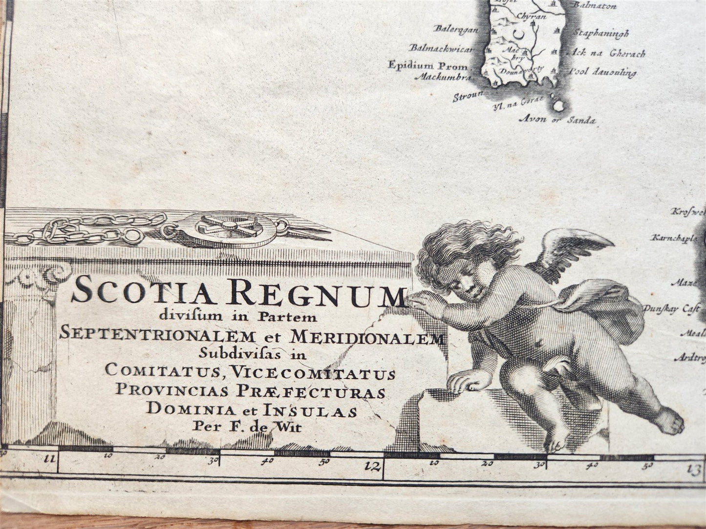 1682 antique MAP of SCOTLAND FREDERICK DE WIT antique AUTHENTIC SCOTIA REGNUM