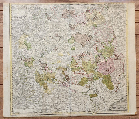 1720s GERMANY SWABIA antique MAP CIRCULI SVEVIAE by JOHANN HOMANN AUTHENTIC