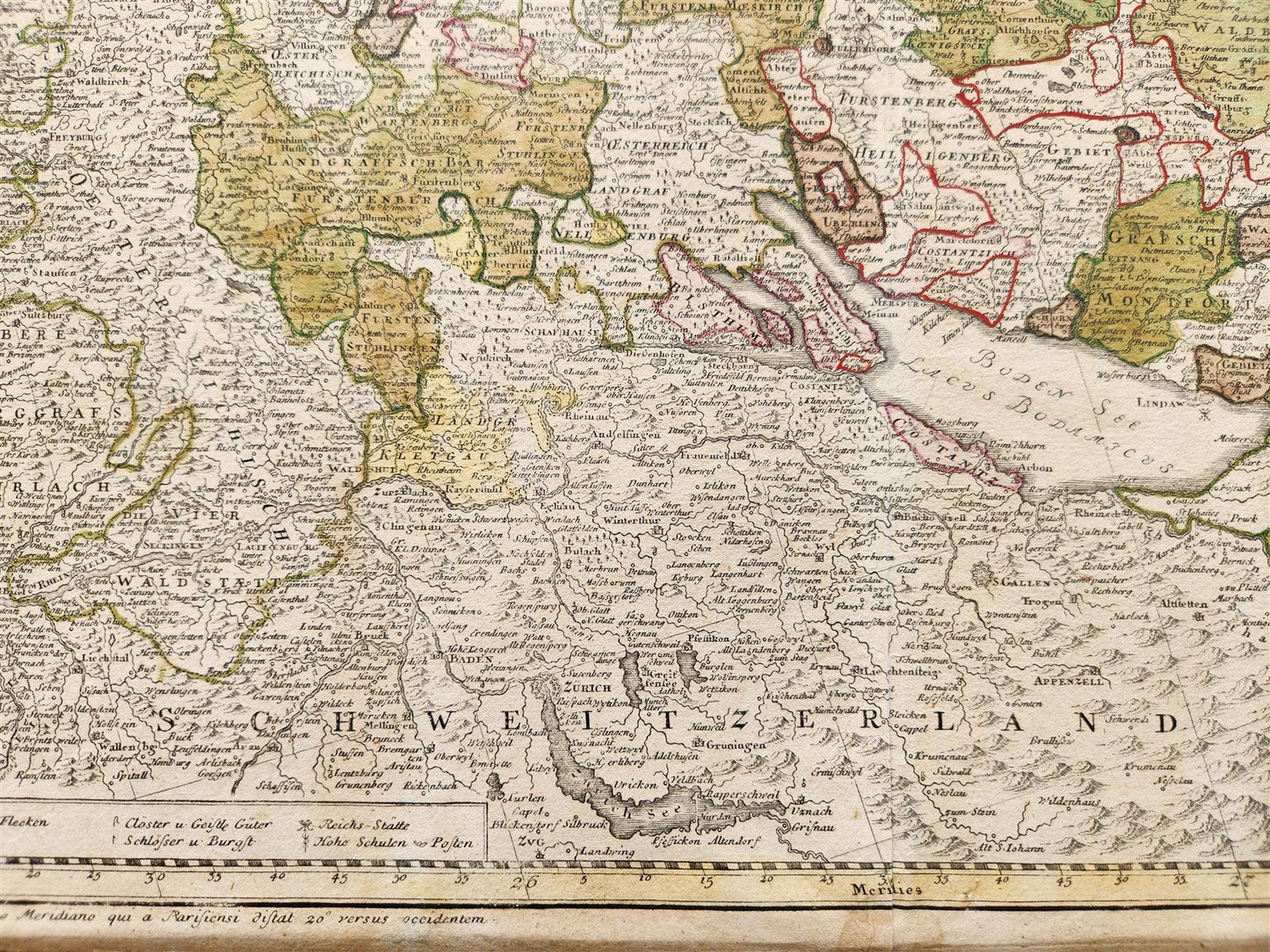 1720s GERMANY SWABIA antique MAP CIRCULI SVEVIAE by JOHANN HOMANN AUTHENTIC