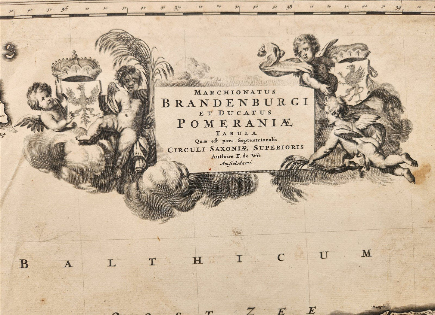 1688 GERMANY antique MAP Brandenburg and Pomerania by F. de WIT