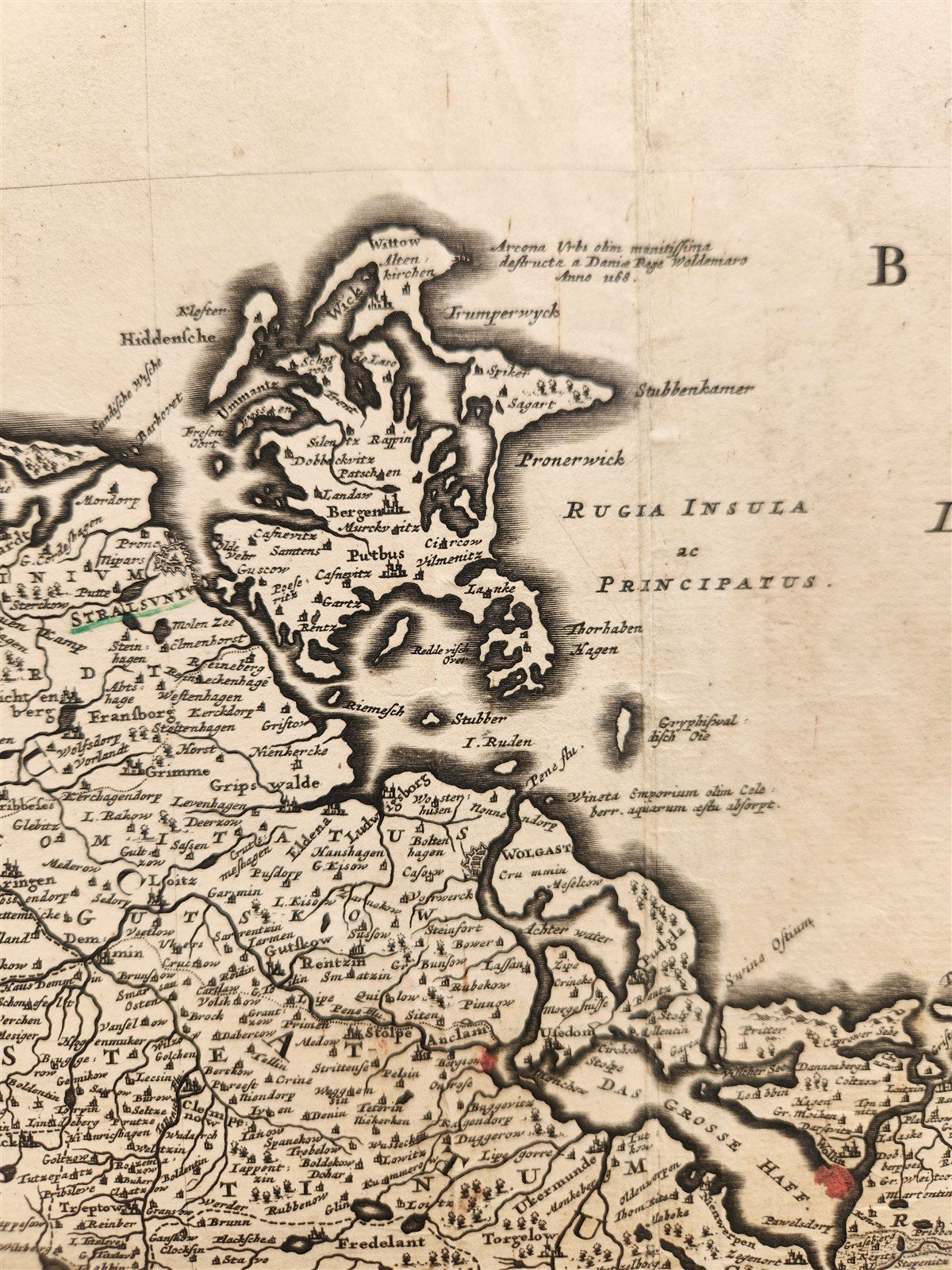 1688 GERMANY antique MAP Brandenburg and Pomerania by F. de WIT