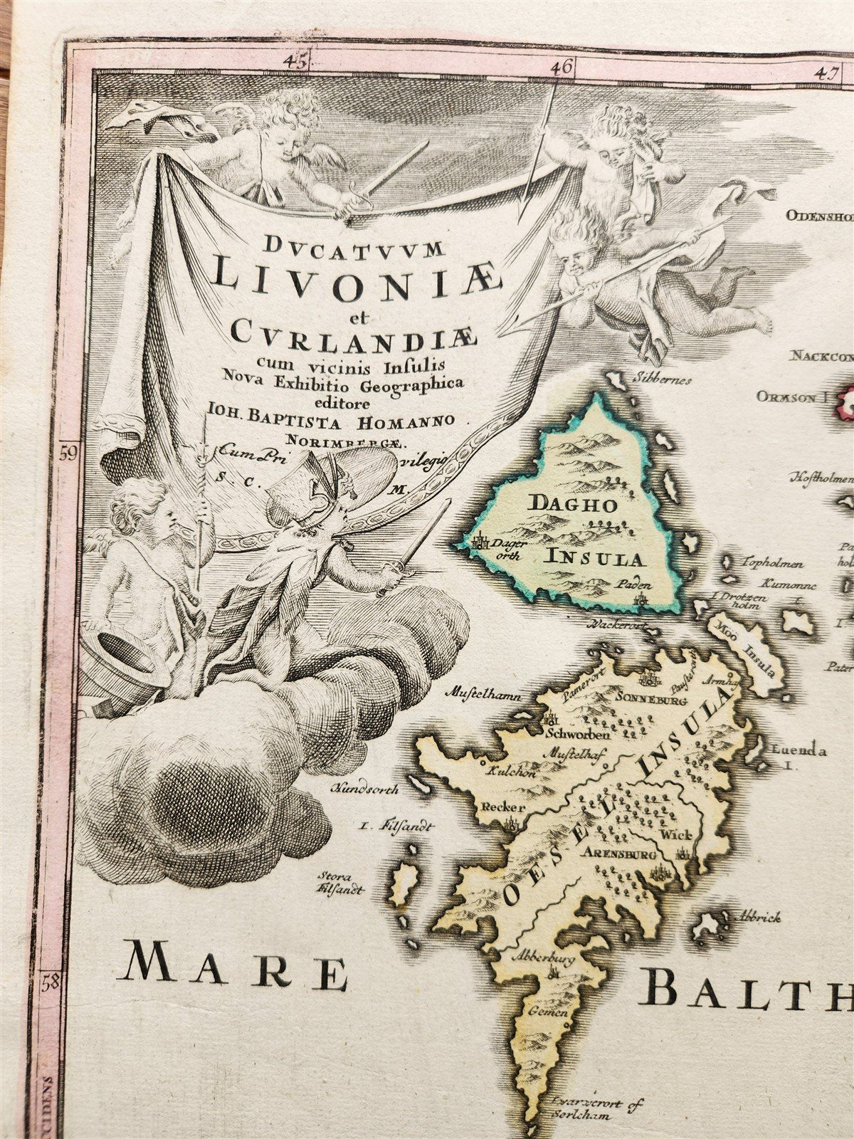 1730 DUCATUUM LIVONIAE et CURLANDIAE antique MAP Estonia Lithuania Latvia HOMANN