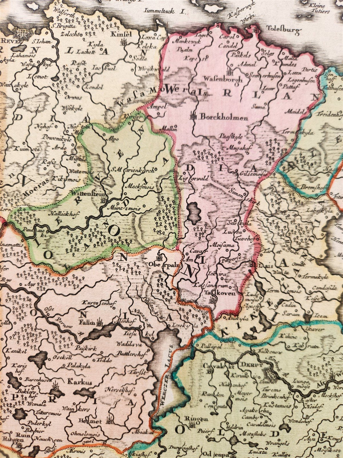 1730 DUCATUUM LIVONIAE et CURLANDIAE antique MAP Estonia Lithuania Latvia HOMANN