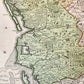 1710s DENMARK antique MAP IUTIAE Tabula Generalis by JOHANN HOMANN AUTHENTIC