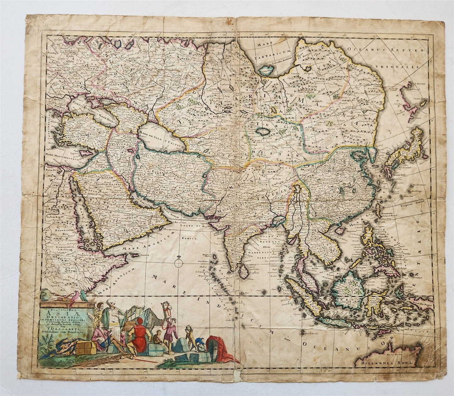 1685 MAP of ASIA antiqueAUTHENTIC Tartaria Magna Mogoli Imperium RARE