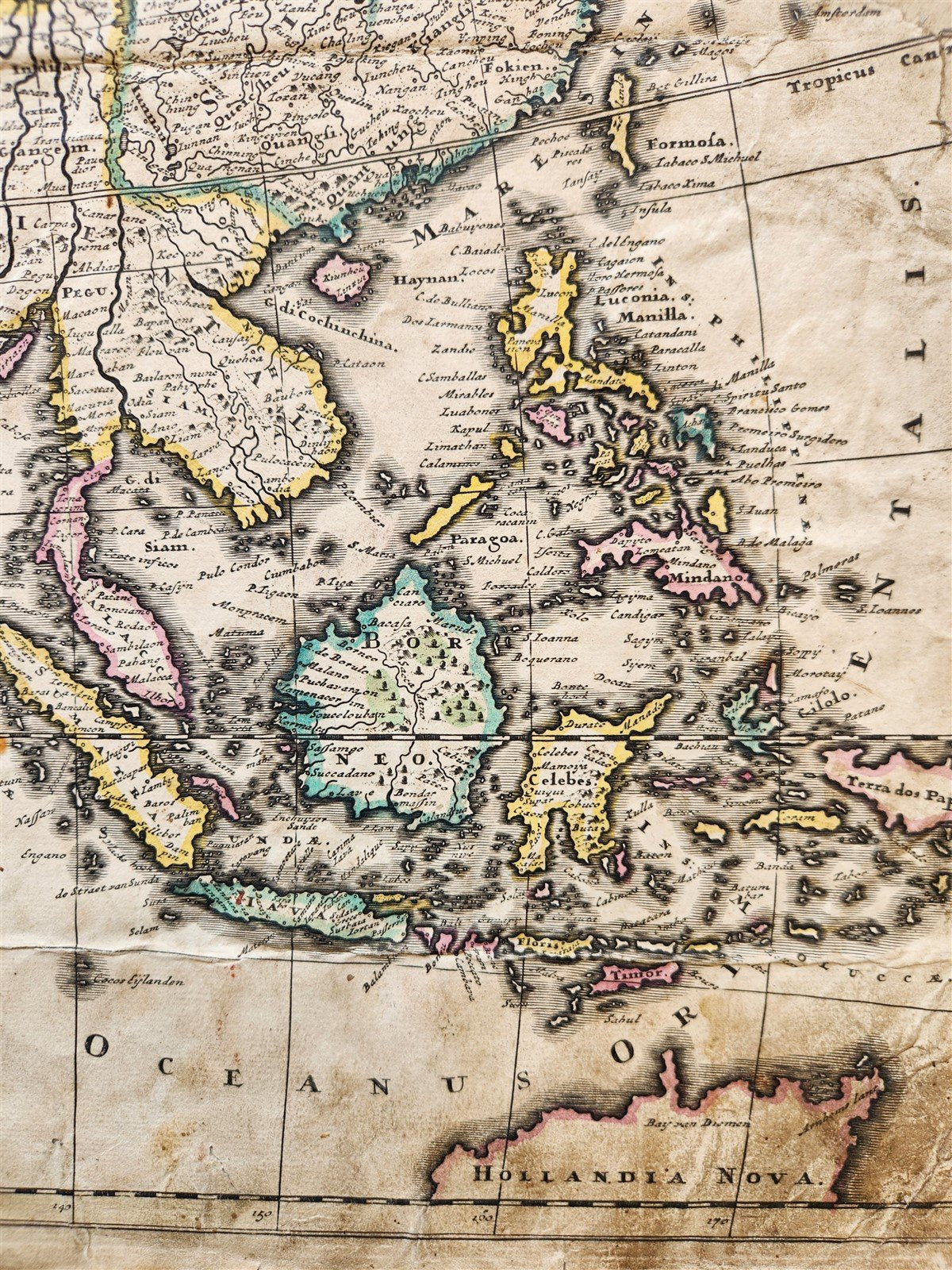 1685 MAP of ASIA antiqueAUTHENTIC Tartaria Magna Mogoli Imperium RARE