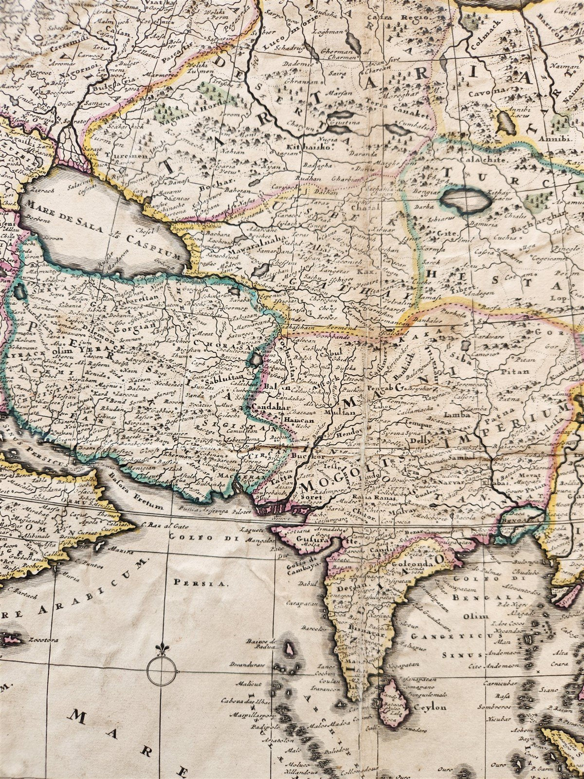 1685 MAP of ASIA antiqueAUTHENTIC Tartaria Magna Mogoli Imperium RARE