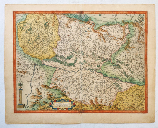 1623 ALSACE FRANCE antique MAP Gerhard Mercator - Hendricus Hondius