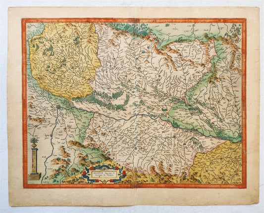 1623 ALSACE FRANCE antique MAP Gerhard Mercator - Hendricus Hondius