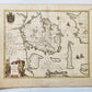 1680 DENMARK ISLAND of FUNEN antique MAP by Mose Pitt