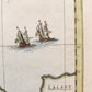 1680 DENMARK ISLAND of FUNEN antique MAP by Mose Pitt