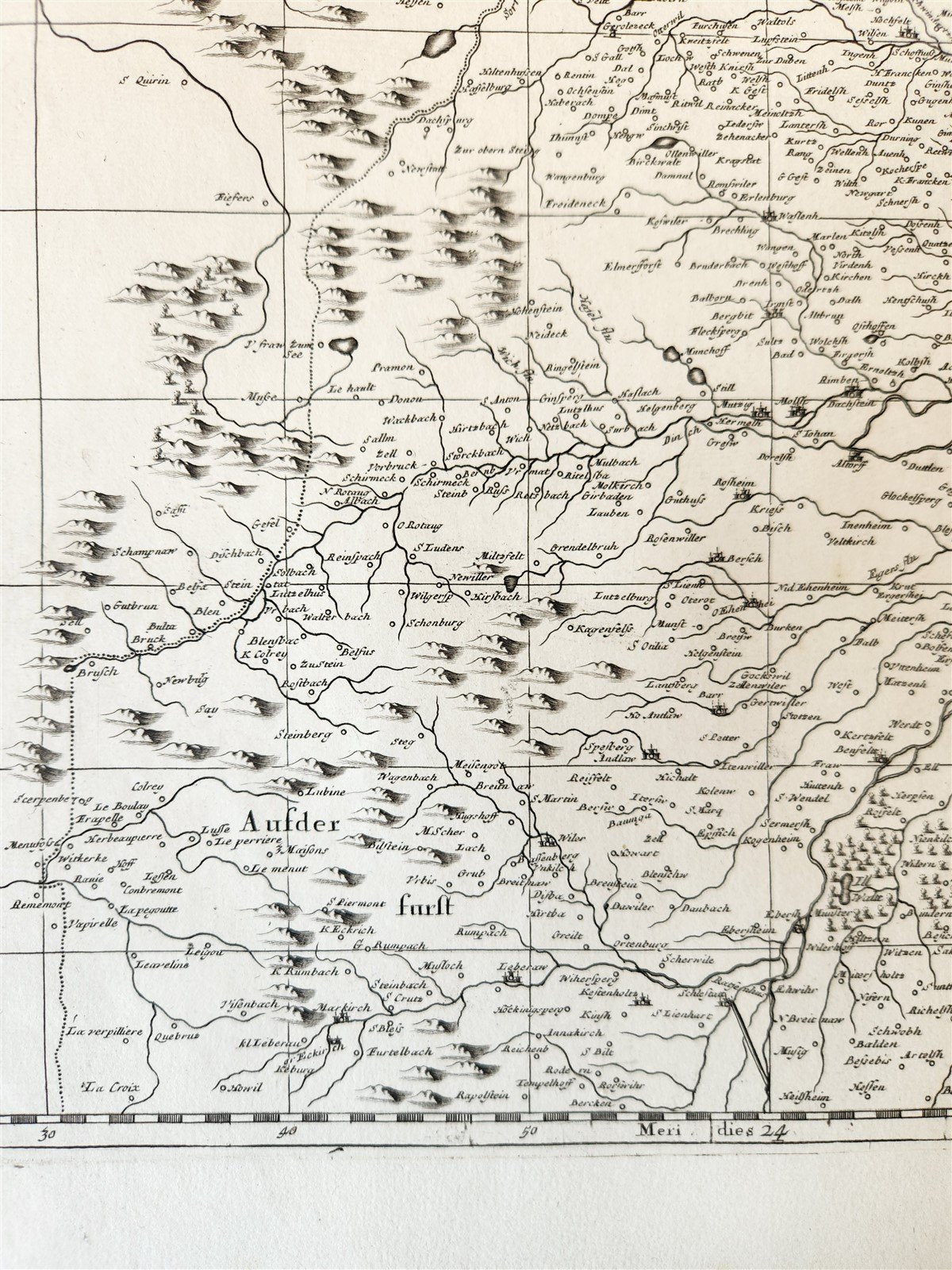 1680s ALSACE FRANCE antique MAP ALSATIA INFERIOR by Moses Pitt