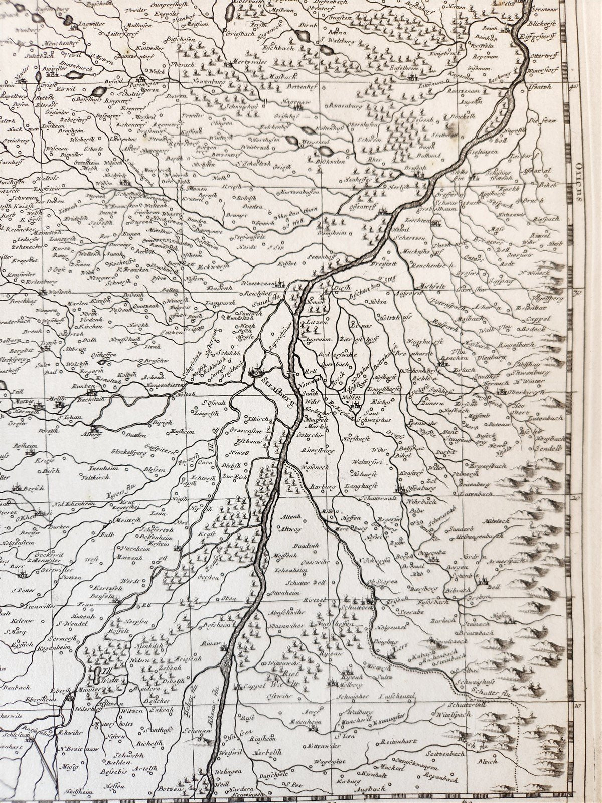 1680s ALSACE FRANCE antique MAP ALSATIA INFERIOR by Moses Pitt