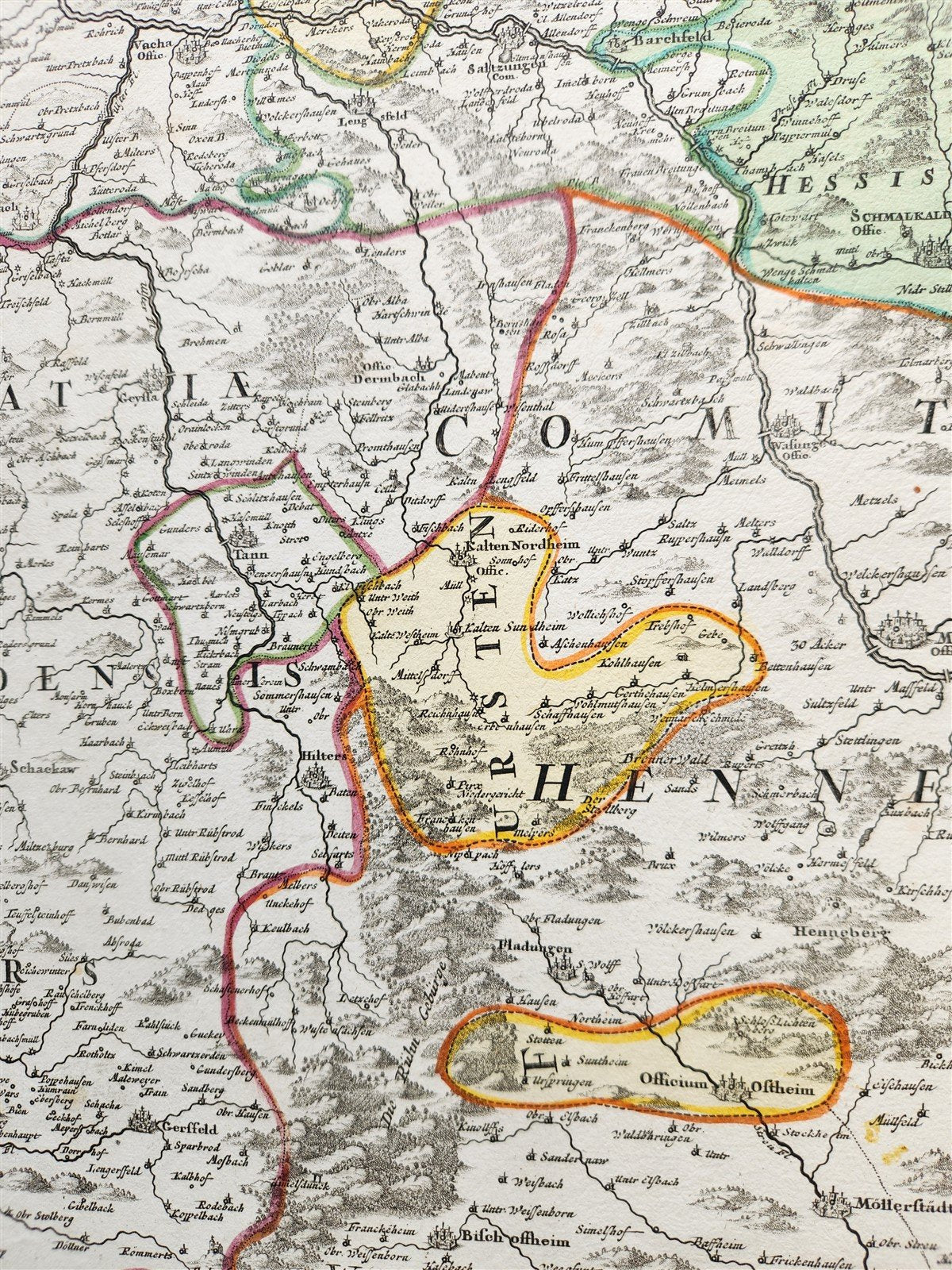 1730s PRINCIPATUS ISENACENSIS GERMANY antique MAP by JOHANN HOMANN