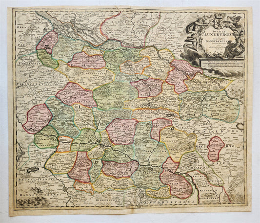 1730s LUNEBURG GERMANY antique MAP by JOHANN HOMANN