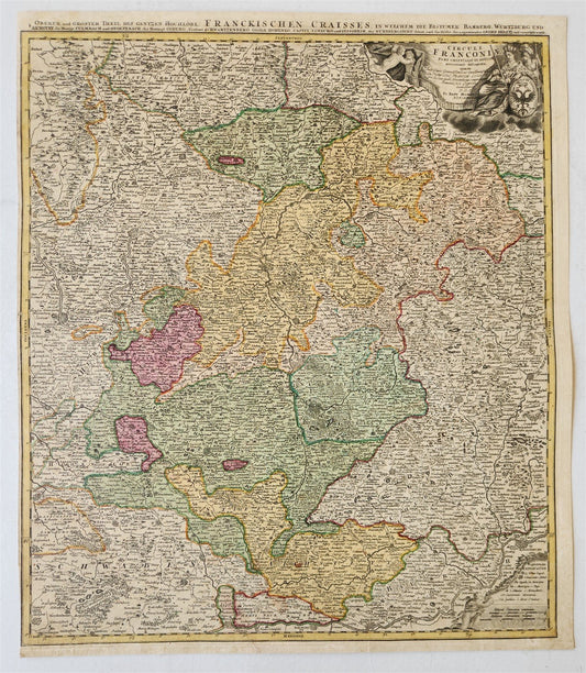 1730s FRANCONIA GERMANY antique MAP Bamberg by JOHANN HOMANN