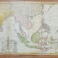 1748 INDES ORIENTALES antique LARGE MAP SOUTHEAST ASIA SIAM CHINA INDIA