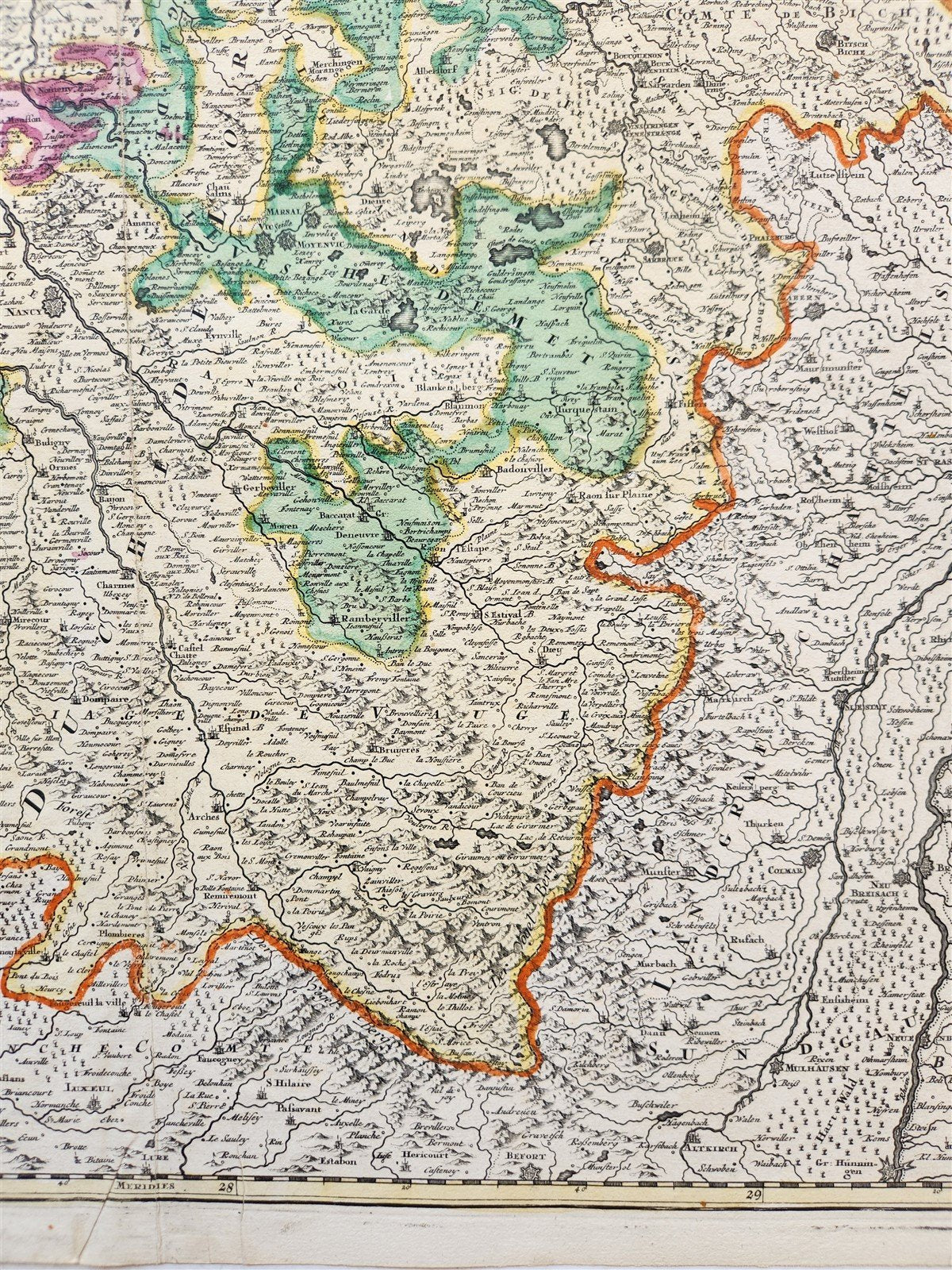 1720s LOTHARINGIAE FRANCE antique MAP by J. HOMANN Lorraine Bar Metz Toul Verdun