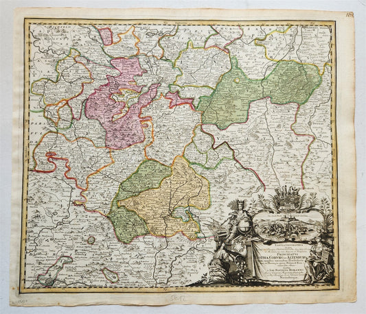 1730s GERMANY antique MAP PRINCIPATUS GOTHA COBURG et ALTENBURG by JOHANN HOMANN
