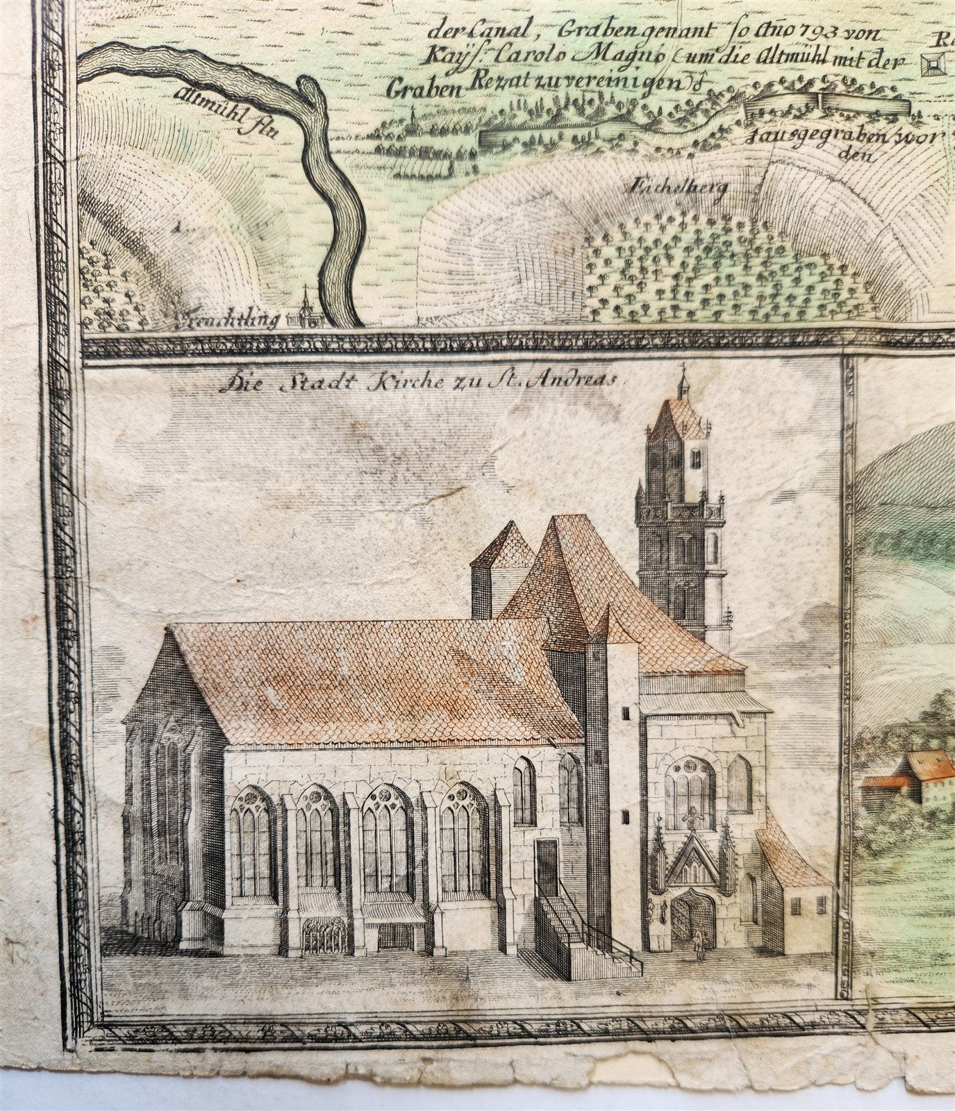1725 GERMANY antique MAP Weissenburg am Nordgau by JOHANN HOMANN