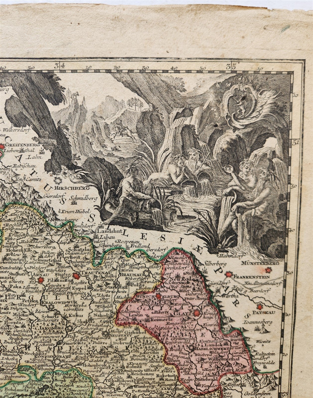 1758 BOHEMIA CZECH REPUBLIC antique MAP by Tobiae Conrad Lotter