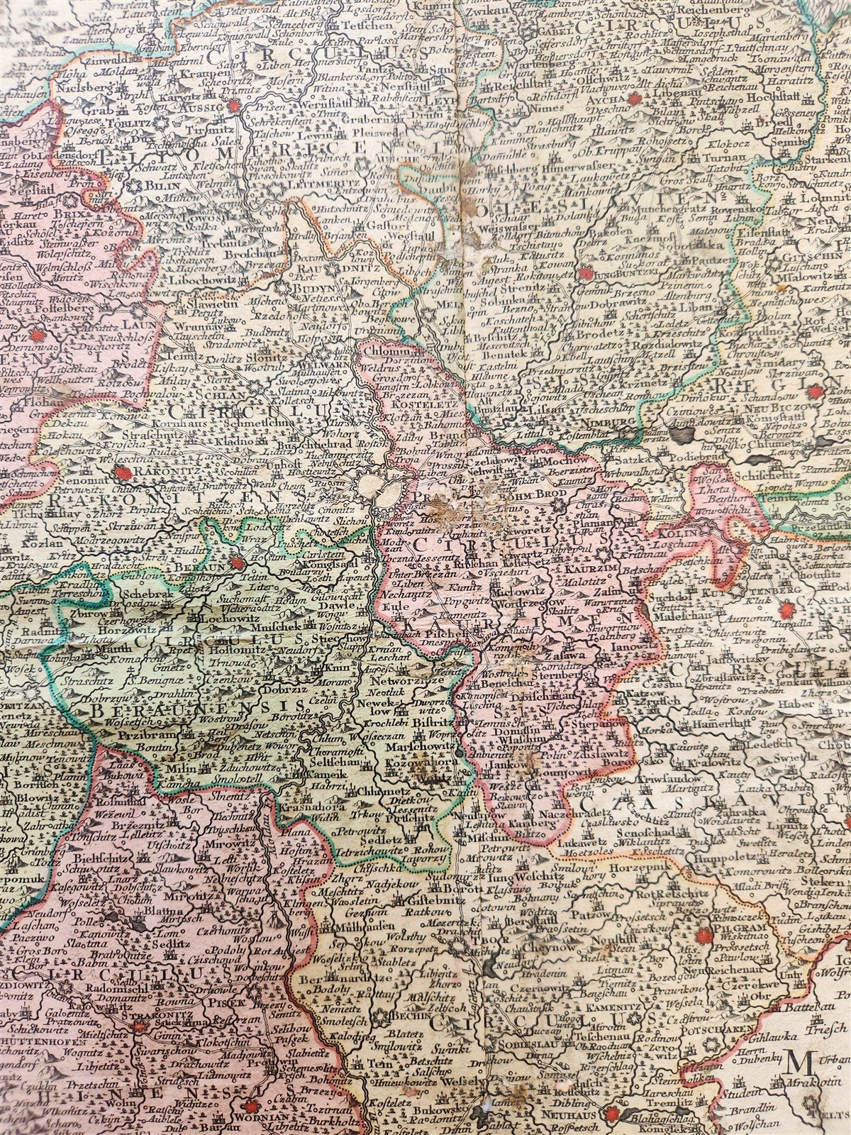 1758 BOHEMIA CZECH REPUBLIC antique MAP by Tobiae Conrad Lotter