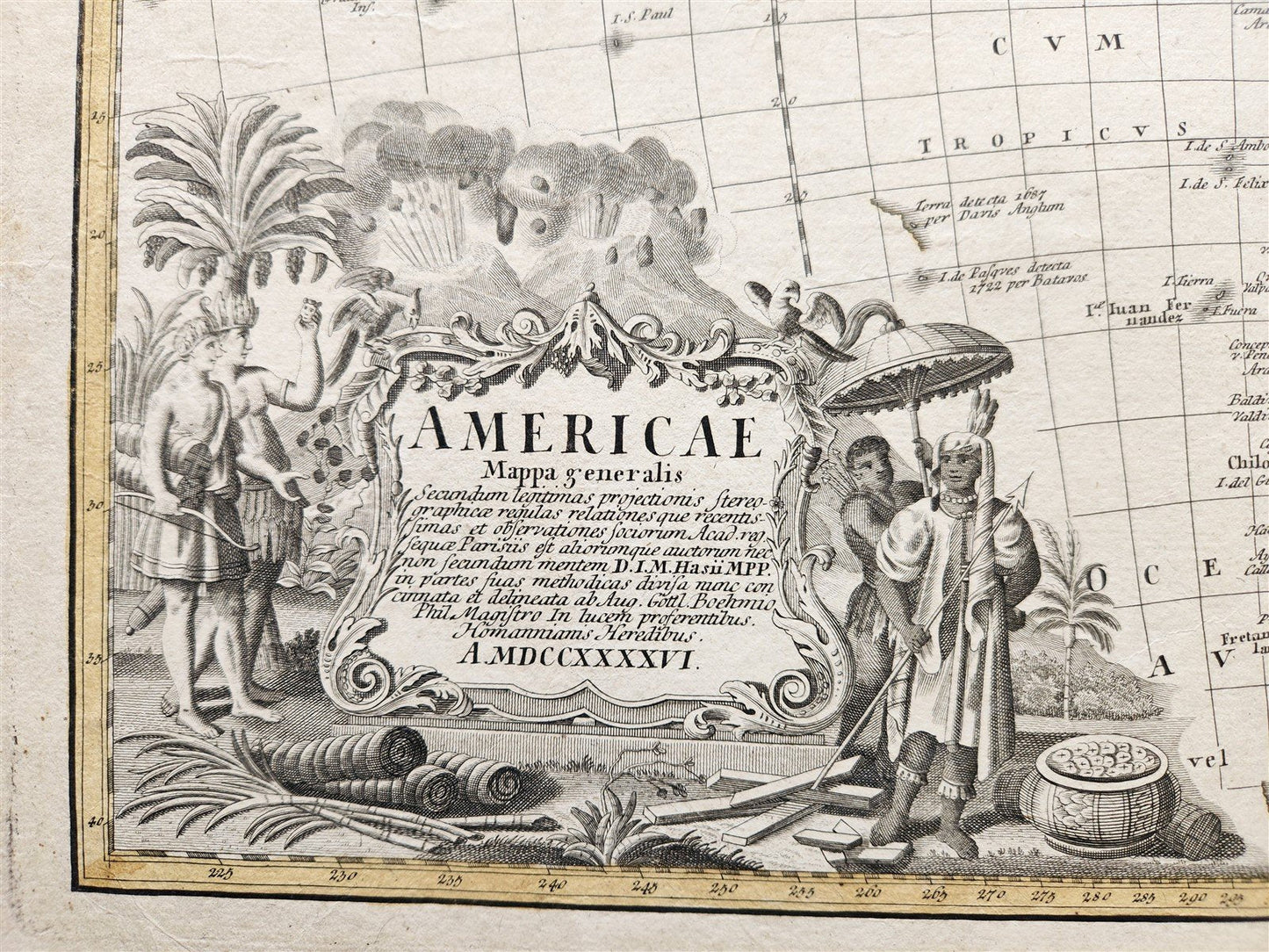 1746 AMERICA antique MAP by JOHANN HOMANN rare