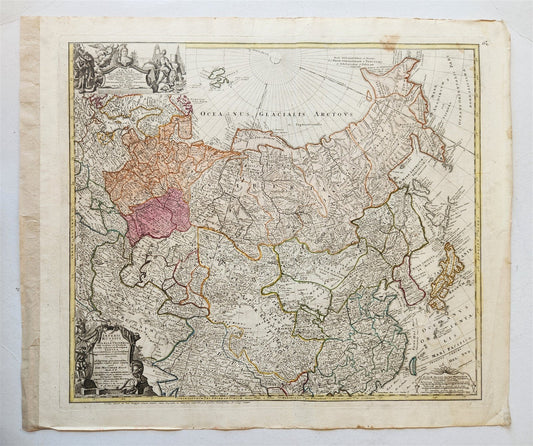 1739 RUSSIAN EMPIRE antique MAP IMPERII RUSSICI et TATARIAE UNIVERSAE Russia