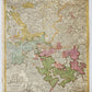 1730 GERMANY antique MAP Frankfurt Coln Heidelberg by HOMANN RHENANUS INFERIOR