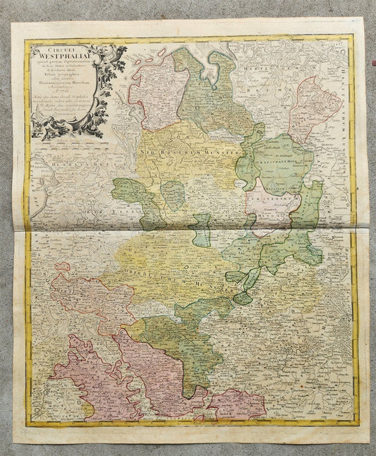 1761 GERMANY Circuli WESTPHALIAE antique MAP by HOMANN HEIRS