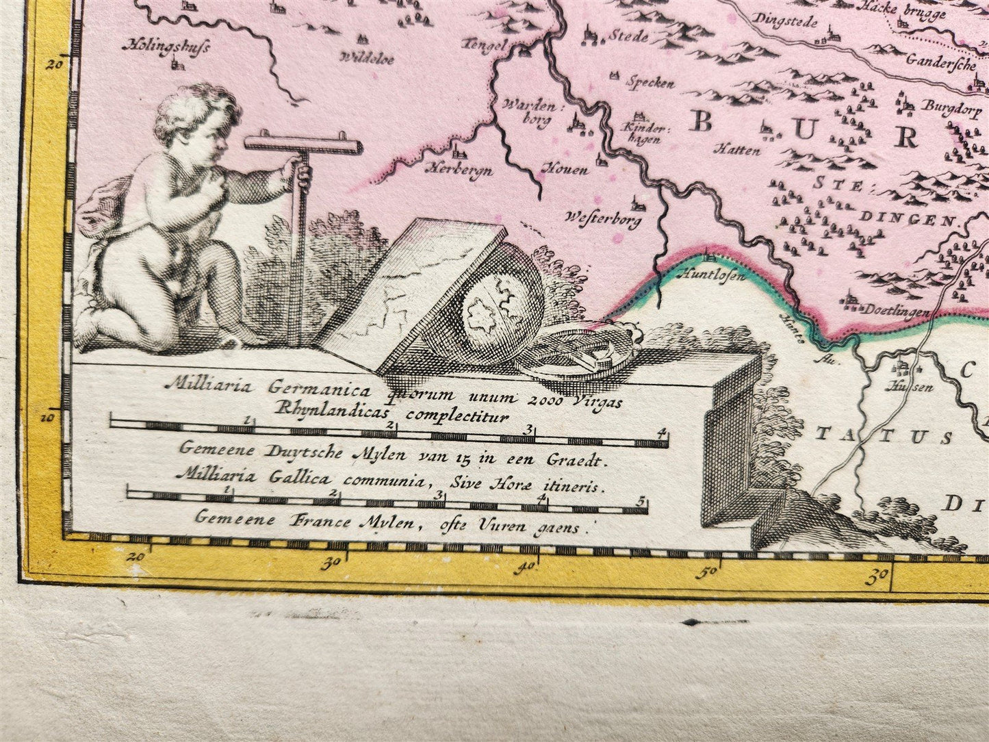 1720s GERMANY BREMAE et FERDAE antique Nicolaum Visscher MAP by PETER SHENK Jr.