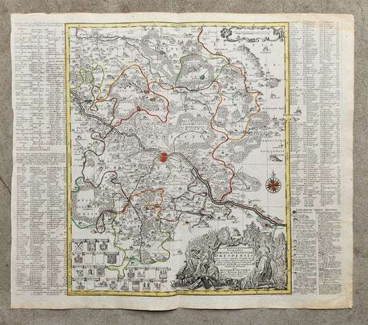 1750s GERMANY SAXONY DRESDEN antique MAP by Matthaus Seutter